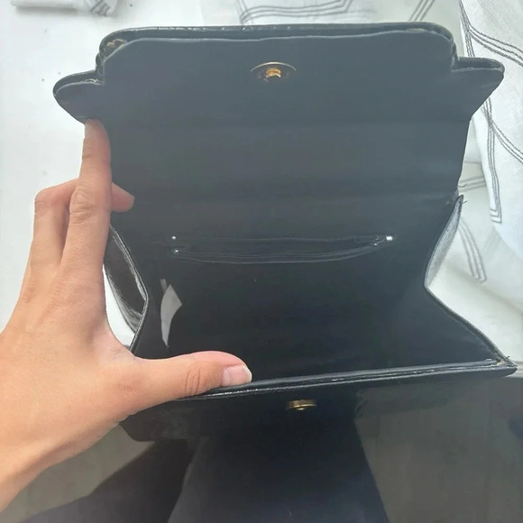 Black  briefcase leather with gold details - Picture 4 of 5